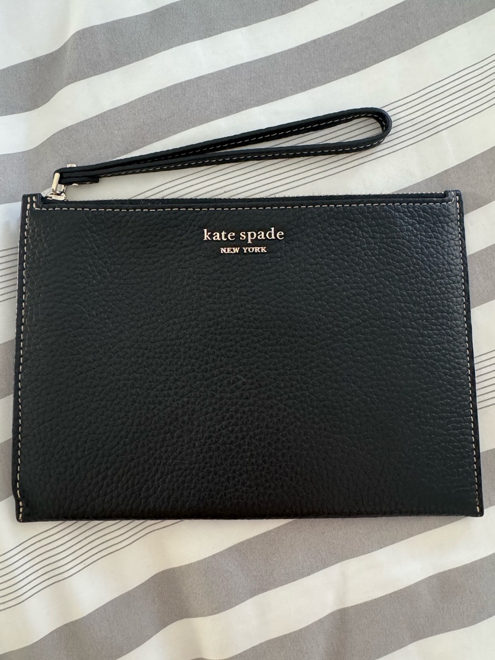 kate spade Black Leather Wristlet Clutch